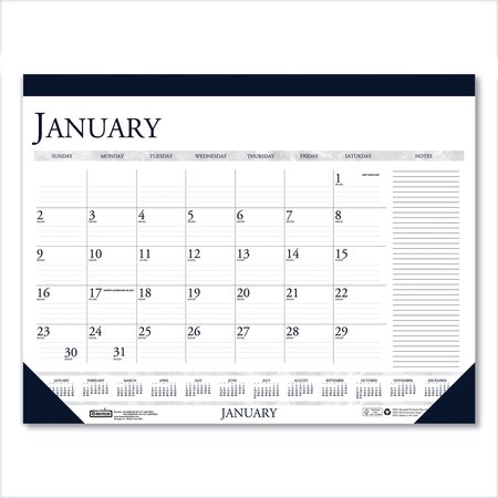 HOUSE OF DOOLITTLE Recycled Two-Color Monthly Desk Pad Calendar with Notes Section, 18.5x13, 12-Month (Jan-Dec): 2022 1646